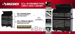 Rolling Tool Box 18-Drawer Chest Cabinet Husky Steel Storage Mechanic Garage New