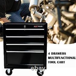 Rolling Tool Box, 4-drawer Metal Tool Cart Storage Organizer Trolley for Garage