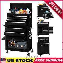 Rolling Tool Box 8 Drawers Steel Chest Cabinet With Wheels Workshop Garage Black