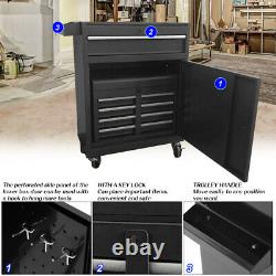 Rolling Tool Box Cabinet Storage Chest Garage Organizer with5 Sliding Drawers
