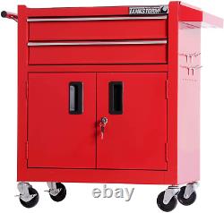 Rolling Tool Box Cart Storage Chest HEAVY DUTY Steel ToolBox Lockable Doors Home