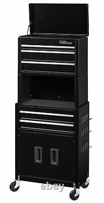 Rolling Tool Box Chest Storage Cabinet On Wheels 20-In 5-Drawer with Riser