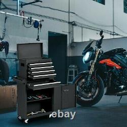 Rolling Tool Box Chest Storage Cabinet On Wheels Mechanic Garage Steel Black New
