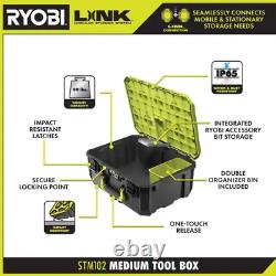 Rolling Tool Box Impact Resistant Telescopic Handle Double Organizer Bin Locking