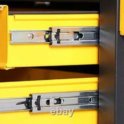 Rolling Tool Box Tool Chest Heavy Duty Cart Steel with Lockable Black Yellow