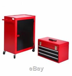 Rolling Tool Box With Wheels Cart On Metal Roll Large Chest Garage Storage Tools