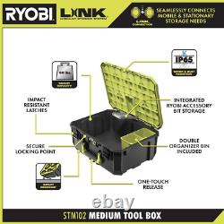 Rolling Tool Box with Medium Tool Box and Standard Tool Box Green Plastic