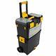 Rolling Tool Box With Wheels Foldable Comfort Handle And Removable Top Tool