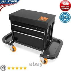 Rolling Tool Boxes Chest Seat With Storage Pouch Trays Garage Gliders 400 Lbs New