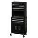 Rolling Tool Cabinet Storage Chest 5-drawer 49 Tall With Riser Pegboard Black New