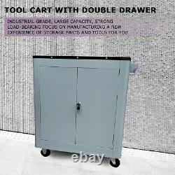 Rolling Tool Cabinet Storage Chest Box Garage Toolbox Organizer with 3 Drawers