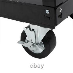 Rolling Tool Cart Mobile Mechanic Garage Utility Husky 3-Drawer Wood Top Black