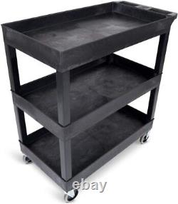 Rolling Tool Cart Storage Plastic 3-Shelves Utility Service Cart Heavy Duty New