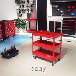 Rolling Tool Cart Utility Mechanic Garage 3 Tray Shelf Storage Organizer Cabinet