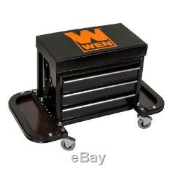 Rolling Tool Cart Utility Toolbox Cabinet Chest Seat Workshop Garage 3 Drawer