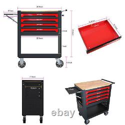 Rolling Tool Cart With 4 Drawer 360° Rotating Caster Large Storage Utility Cabinet