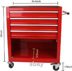 Rolling Tool Cart with 4 Drawer Tool Box, Tool Chest with Wheels, Tool Storage Org