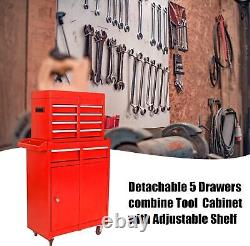 Rolling Tool Cart with 5 Drawer Tool Box, Tool Chest with Wheels, Tool Storage