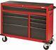 Rolling Tool Chest Cabinet 46 In. 8-drawer Garage Red Black Textured Heavy-duty
