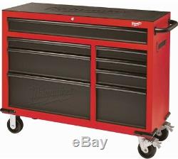 Rolling Tool Chest Cabinet 46 In. 8-Drawer Garage Red Black Textured Heavy-Duty