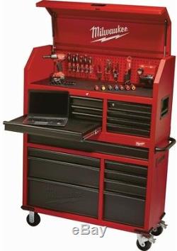 Rolling Tool Chest Cabinet 46 In. 8-Drawer Garage Red Black Textured Heavy-Duty