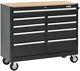 Rolling Tool Chest Cabinet 46 In. Workbench Locking 9-drawer Welded Steel Black