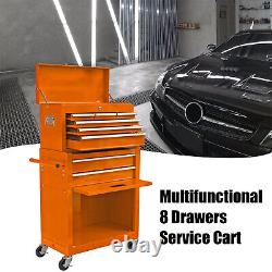 Rolling Tool Chest Cabinet Metal Storage Tool Box Organizer with 8-Drawer & Wheels