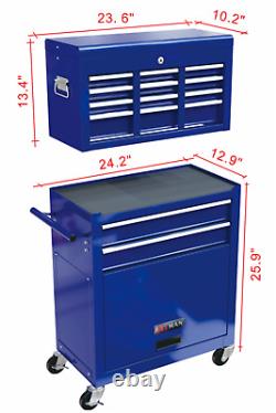 Rolling Tool Chest Cabinet Tool Box with Wheels & 8 Drawers Tool Storage Cabinet
