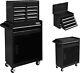 Rolling Tool Chest Storage Cabinet Mechanic Tool Organizer Box With Drawers Black