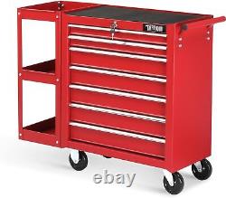 Rolling Tool Chest Tool Box with Drawers & Wheels & Top Cushion & Drawer Liners