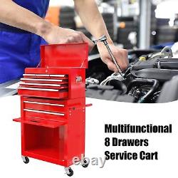 Rolling Tool Chest With Wheel Lockable 8-Drawer Tool Storage Cabinet Tool Box Cart