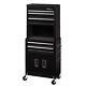 Rolling Tool Chest And Cabinet Combo With Riser 5-drawer 20 Inch Black Peg Hooks