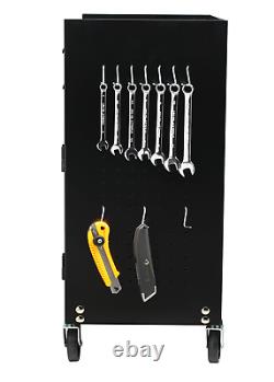 Rolling Tool Chest and Cabinet Combo With Riser 5-Drawer 20 Inch Black Peg Hooks