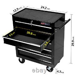 Rolling Tool Chest with 5-Drawer Tool Box with Wheels Multifunctional Tool Cart