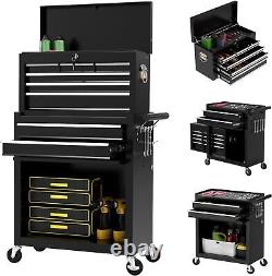 Rolling Tool Chest with Wheels 8-Drawer Storage Organizer 2 in 1 Tool Box Combo