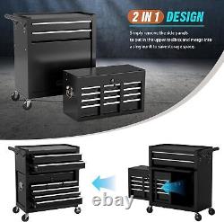 Rolling Tool Chest with Wheels 8-Drawer Storage Organizer 2 in 1 Tool Box Combo