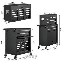 Rolling Tool Chest with Wheels 8-Drawer Storage Organizer 2 in 1 Tool Box Combo