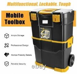 Rolling Toolbox Cabinet Storage Handle Stackable Organizer Detachable Chest Lock