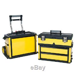 Rolling Toolbox Upright Mobile Stacking Trolley Wheeled Tool Box Chest Organizer