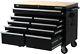 Rolling Workbench Tool Box Cabinet 46 In X 24 In Wood Work Top 9 Drawer Black