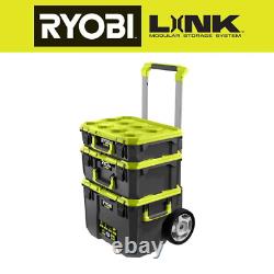 Ryobi Link Rolling Tool Box with LINK Medium Tool Box and Standard Tool Box