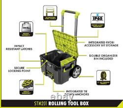 Ryobi Rolling Tool Box Impact Resistant Single Box Modular Tool Storage kit