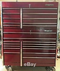 SNAP ON Tool Box Master Series 23-Drawer Roll Cab & Top Box Cranberry USA