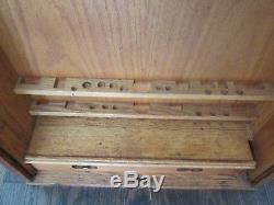 STANLEY TOOL CHEST Roll Top OAK Antique Vintage Wood 28 Box Old Nice 1920s