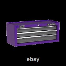 Sealey AP2200BBCPSTACK Top Chest, Mid-Box & Roll Cab 9 Drawer Stack Purple