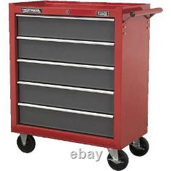 Sealey AP22505BB Roll Cab Tool Box Chest Ball Bearing Runners 5 Drawer Red/Grey