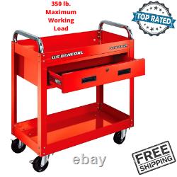 Service Tool Cart With Locking Storage Drawer Rolling Mobile Steel Tool Cart