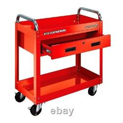 Service Tool Cart With Locking Storage Drawer Rolling Mobile Steel Tool Cart