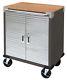 Seville 2-door Rolling Cabinet Storage Tool Box Cart Workbench 5 Casters Shelf