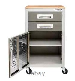 Seville Classics 2-Drawer Rolling Storage Cabinet With Pegboard Side Panels